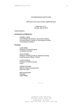 CAMPAIGN-2012/07/23 ANDERSON COURT REPORTING 706 Duke Street, Suite 100 Alexandria, VA 22314 Phone