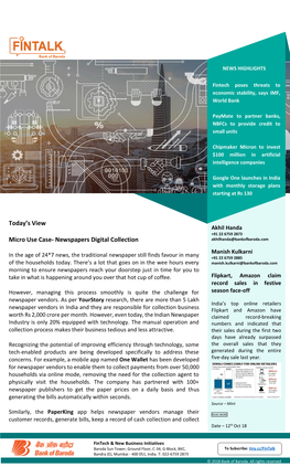 Newspapers Digital Collection Akhilhanda@Bankofbaroda.Com