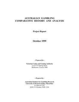 Australian Gambling Comparative History and Analysis