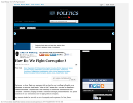 How Do We Fight Corruption?