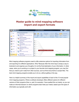 Master Guide to Mind Mapping Software Import and Export Formats