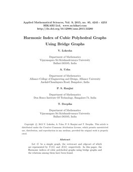 Harmonic Index of Cubic Polyhedral Graphs Using Bridge Graphs