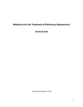 Midodrine for the Treatment of Refractory Hypotension