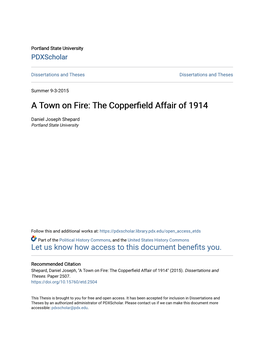 The Copperfield Affair of 1914