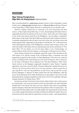 LESSON 14 Mga Talang Pangkultura Mga Mito Sa Kasaysayan Historical Myths