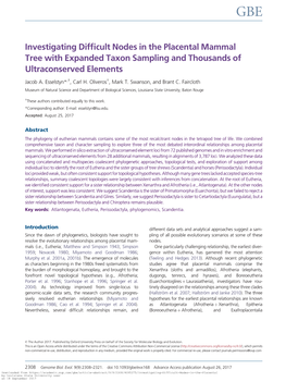 Investigating Difficult Nodes in the Placental Mammal Tree With