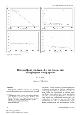 How Small and Constrained Is the Genome Size of Angiosperm Woody Species