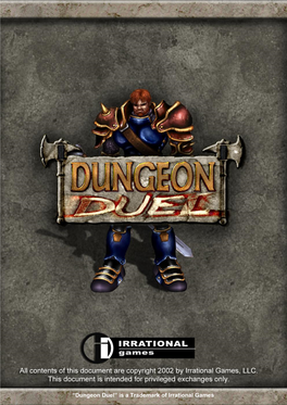 “Dungeon Duel” Is a Trademark of Irrational Games You’Ve Got a Bad Feeling About This…