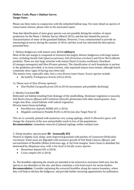 Mellow Croft, Phase 1 Habitat Survey Target Notes Please Use These