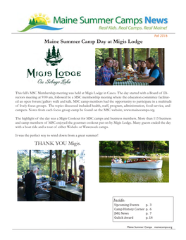 Maine Summer Camp Day at Migis Lodge