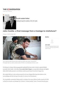 John Cantlie: a Final Message from a Hostage to Misfortune?