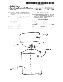 (12) Patent Application Publication (10) Pub. No.: US 2009/00884.05 A1 Kehoe Et Al