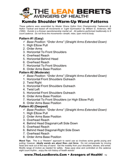 Kumdo Shoulder Warm-Up Wand Patterns