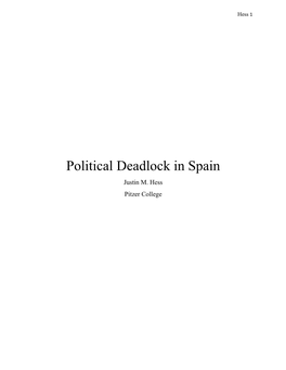 Political Deadlock in Spain Justin M