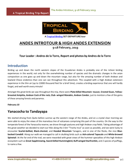 Andes Introtour & High Andes Extension