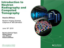 Neutron Radiography and Computed Tomography