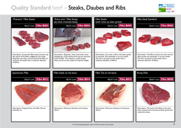 Beef – Steaks, Daubes and Ribs