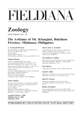 Zoology NEW SERIES, NO