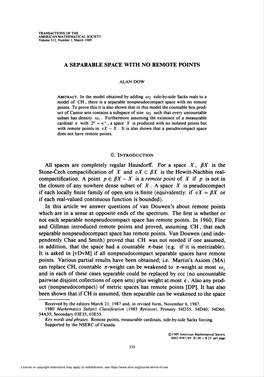 A Separable Space with No Remote Points