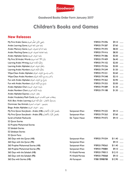 Children's Books and Games