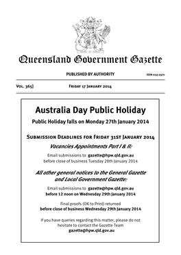 Queensland Government Gazette