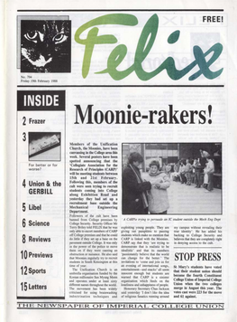 Felix Issue 0001, 1988 Additional/Special Issue