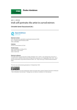 Études Irlandaises, 43-1 | 2018, « Irish Self-Portraits: the Artist in Curved Mirrors » [Online], Online Since 30 May 2018, Connection on 23 September 2020