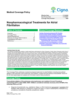 Nonpharmacological Treatments for Atrial Fibrillation