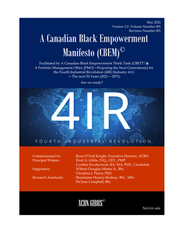 A Canadian Black Empowerment Manifesto (CBEM)©