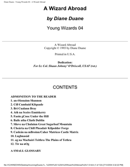 Diane Duane - Young Wizards 04 - a Wizard Abroad a Wizard Abroad