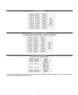 8:50 Am Period 1 DAILY SCHEDULE 8:00 Am