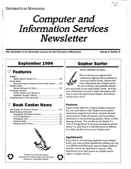 Computer and Information Services Newsletter