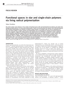 Functional Spaces in Star and Single-Chain Polymers Via Living Radical Polymerization