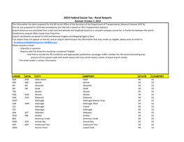 2019 Federal Excise