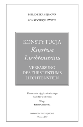 Księstwa Liechtensteinu VERFASSUNG DES FÜRSTENTUMS LIECHTENSTEIN