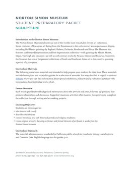 Norton Simon Museum Student Preparatory Packet Sculpture