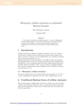 Elementary Cellular Automata As Conditional Boolean Formulæ