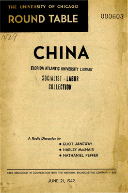 CHINA ,Roilidaatlantic UNIVERSITY LIBRARY ~; LABOR \ , SOCIALIST·