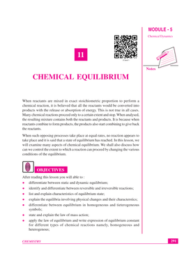 11 Chemical Equilibrium