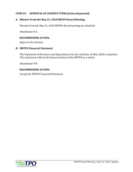 A. Minutes from the May 21, 2020 HRTPO Board Meeting Minutes
