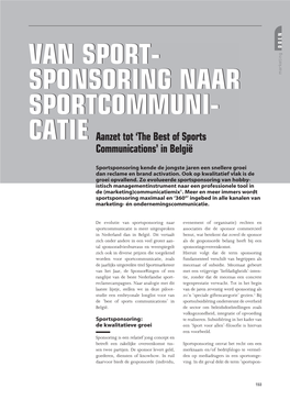 Van Sport Sponsoring Naar Sportcommuni Catie