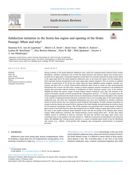 Subduction Initiation in the Scotia Sea Region and Opening of the Drake Passage: When and Why?