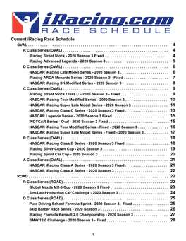 Season 3 2020 Schedule