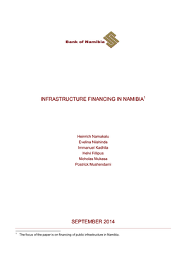 Infrastructure Financing in Namibia1