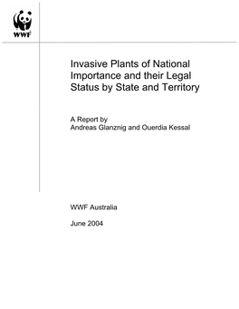 List of Naturalised Plants of National Significance and Their Legal Status