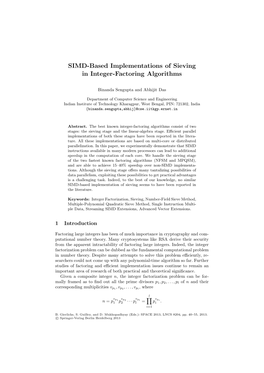 SIMD-Based Implementations of Sieving in Integer-Factoring Algorithms