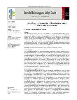 Insecticide Resistance in Soil Arthropod Pests: Status and Mechanism