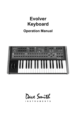 Evolver Keyboard Operation Manual