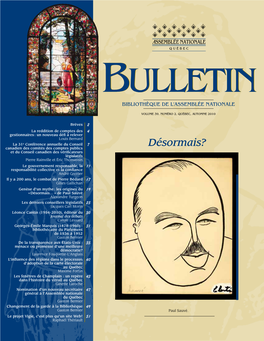 Bulletinulletin BIBLIOTHÈQUE DE L’ASSEMBLÉE NATIONALE