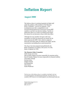 Inflation Report August 2000